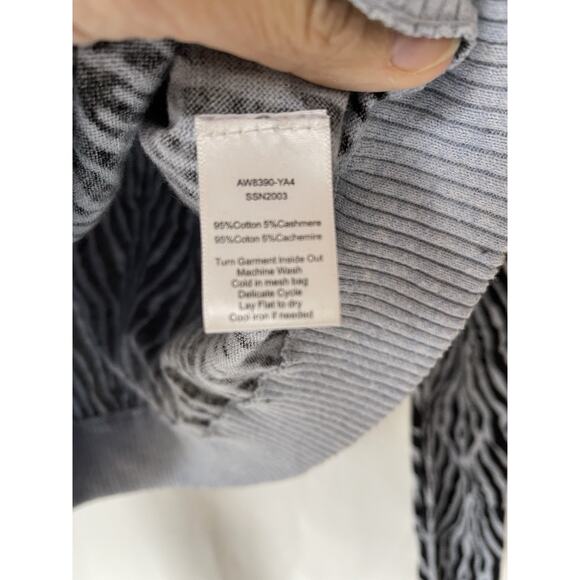 ATM Animal Print Cashmere Cotton Mock Neck Sweater Zebra XS EUC - Picture 4 of 10